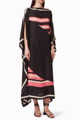 Black Silk Crepe Kaftan Kaftan