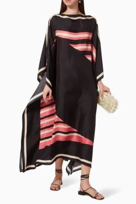 Black Silk Crepe Kaftan Kaftan