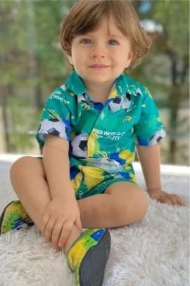 Cotton Half Sleeves T-Shirt and Knee Length Shorts Boll Print Cloth