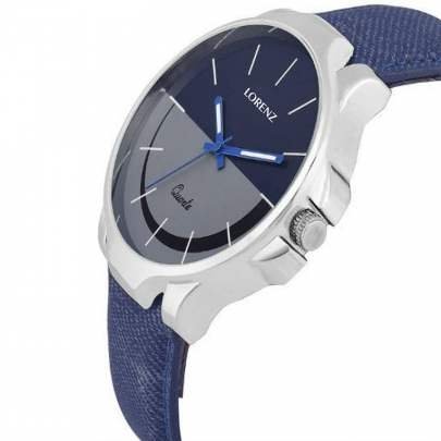 LORENZ Watch Analogue Multicolor Dial Blue Denim Strap Men’s Watch 