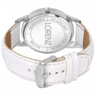 Lorenz Watch Casual White Dial & Strap Analog Watch for Men 