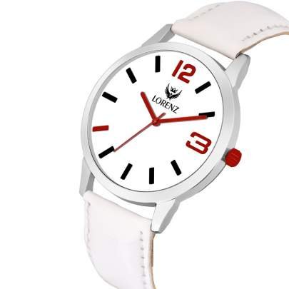 Lorenz Watch Casual White Dial & Strap Analog Watch for Men 