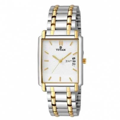 White Watch for Men with Day and Date Function Men's Watch